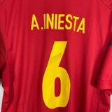 2011/13 SPAIN A.INIESTA #6 HOME SHIRT (XL) ADIDAS