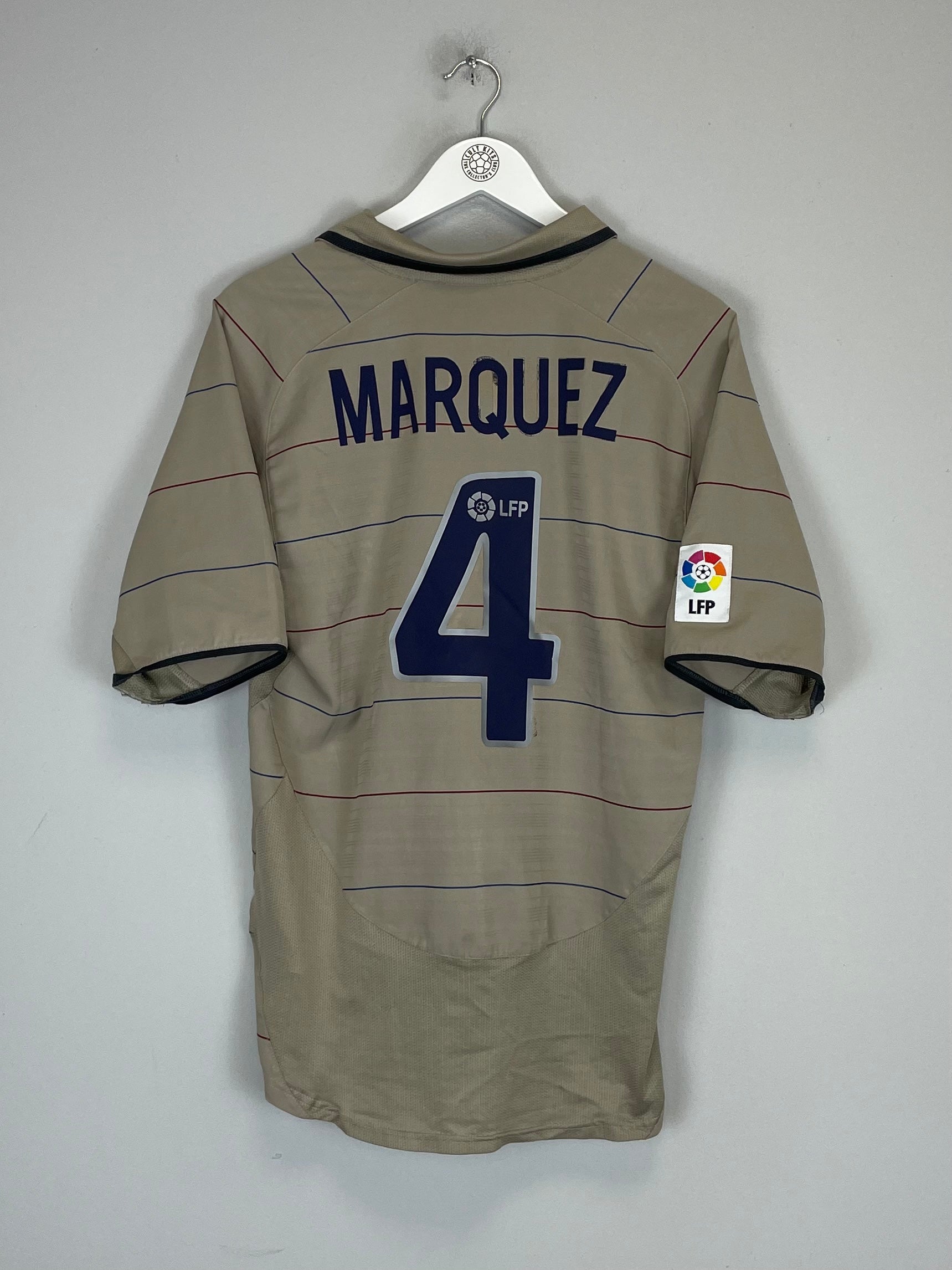 2003/05 BARCELONA MARQUEZ #4 AWAY SHIRT (M) NIKE