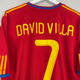 2009/10 SPAIN DAVID VILLA #7 HOME SHIRT (XL) ADIDAS