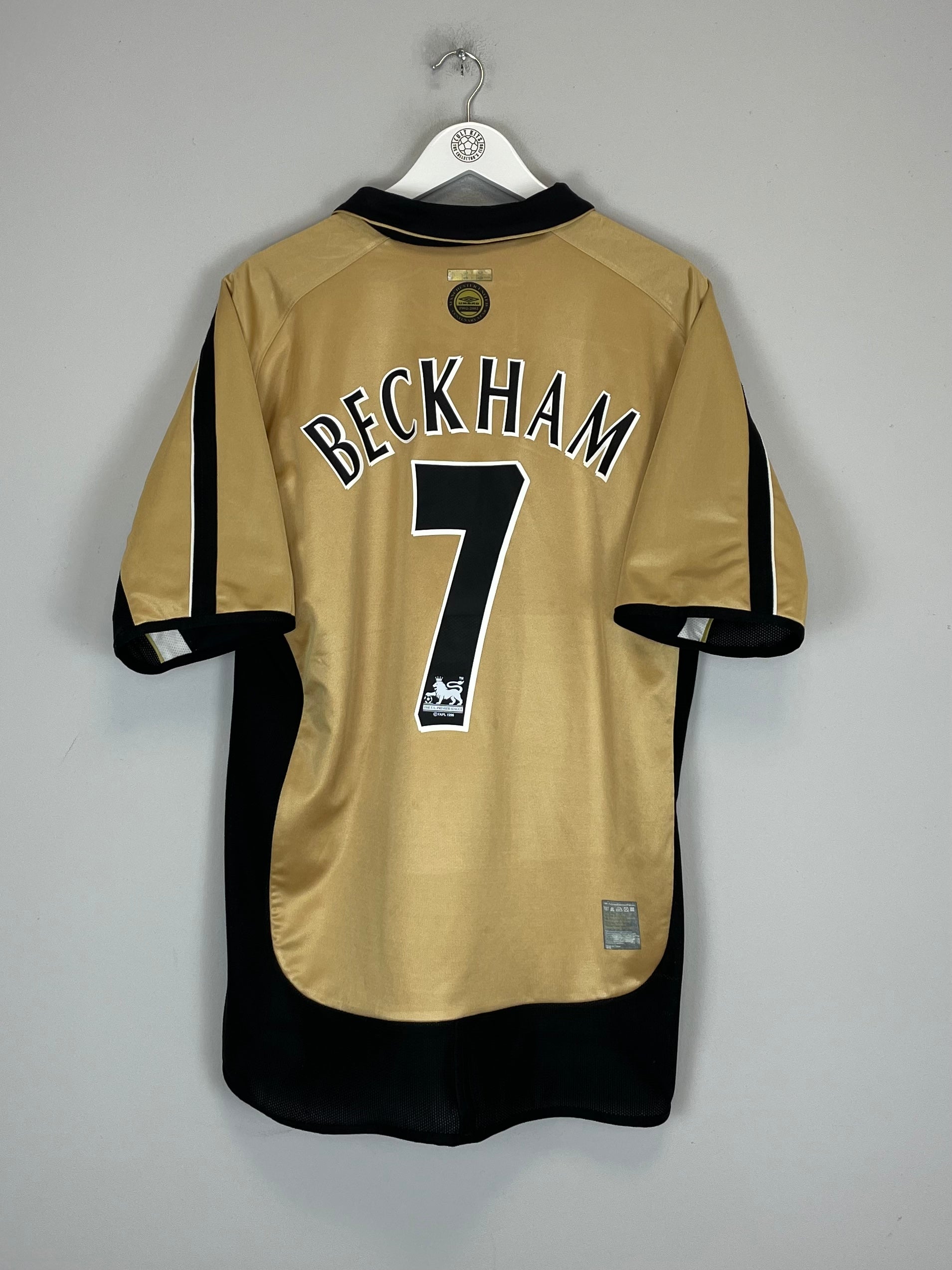 2001/02 MANCHESTER UNITED BECKHAM #7 *CENTENARY* AWAY/THIRD SHIRT (XL) UMBRO