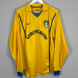 2000/02 LEEDS UNITED KEWELL #10 L/S AWAY SHIRT (L) NIKE