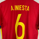 2016/17 SPAIN A.INIESTA #6 HOME SHIRT (M) ADIDAS