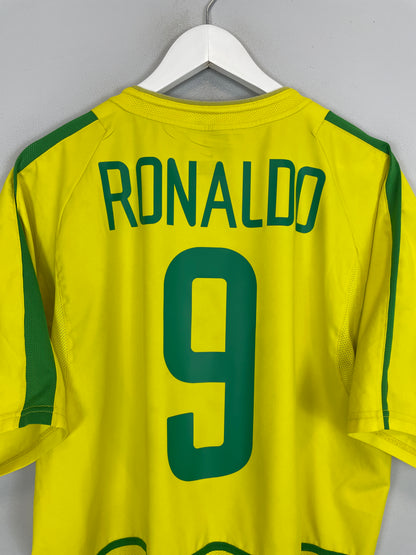 2002/04 BRAZIL RONALDO #9 HOME SHIRT (L) NIKE