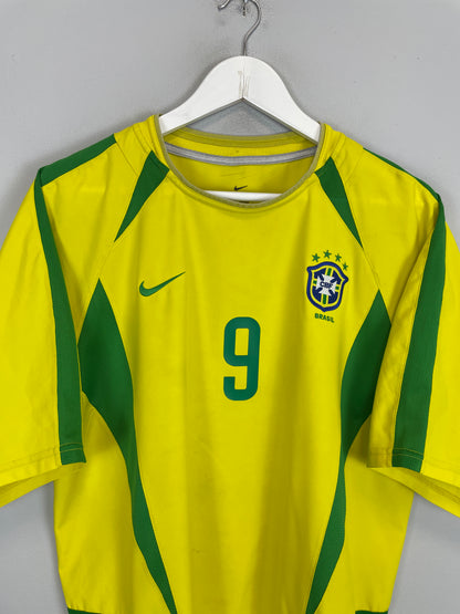 2002/04 BRAZIL RONALDO #9 HOME SHIRT (L) NIKE