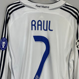 2006/07 REAL MADRID RAUL #7 L/S C/L HOME SHIRT (XL) ADIDAS