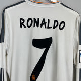 2013/14 REAL MADRID RONALDO #7 L/S HOME SHIRT (L) ADIDAS