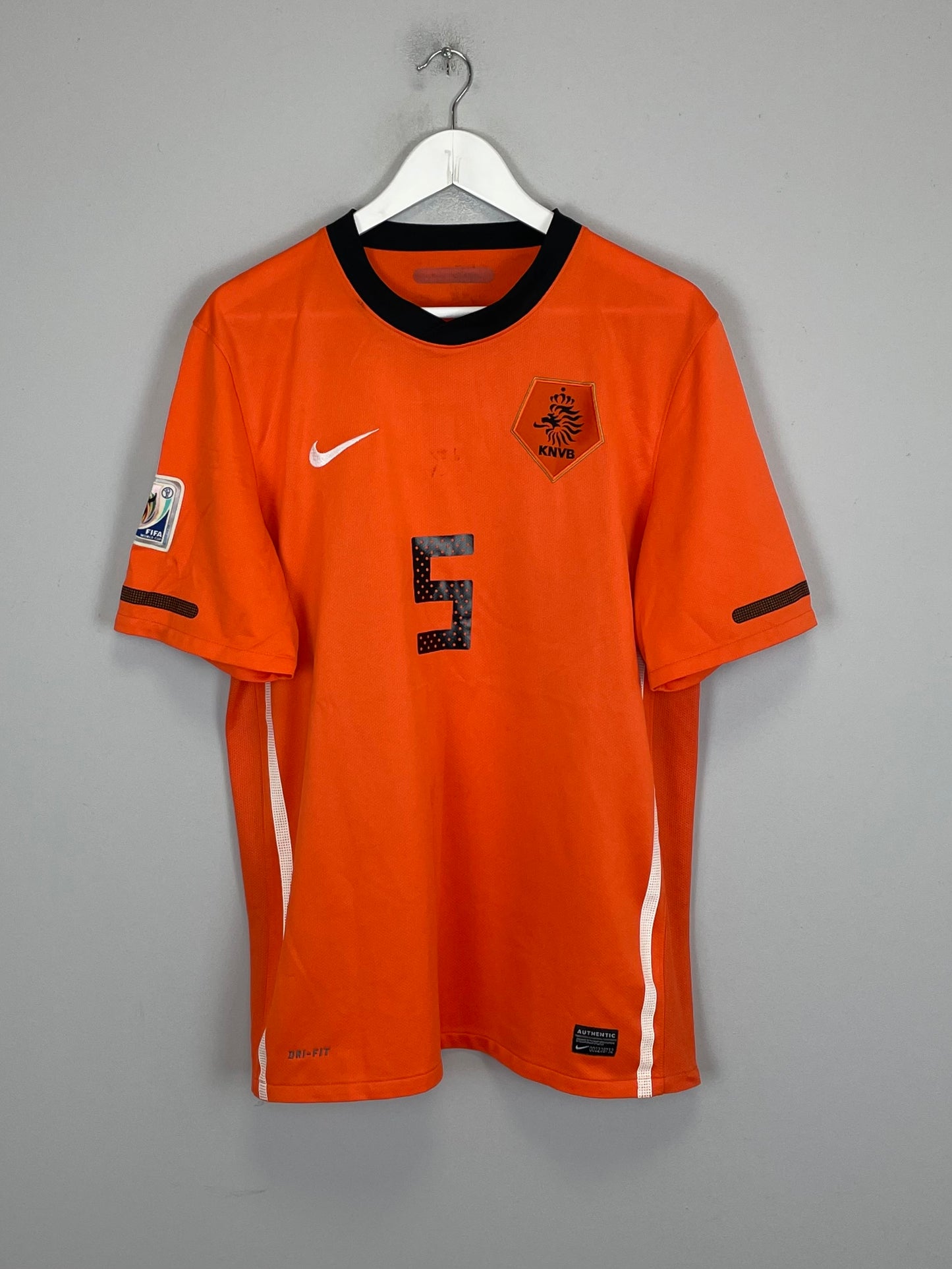 2010/11 NETHERLANDS VAN BRONCKHORST #5 HOME SHIRT (M) NIKE